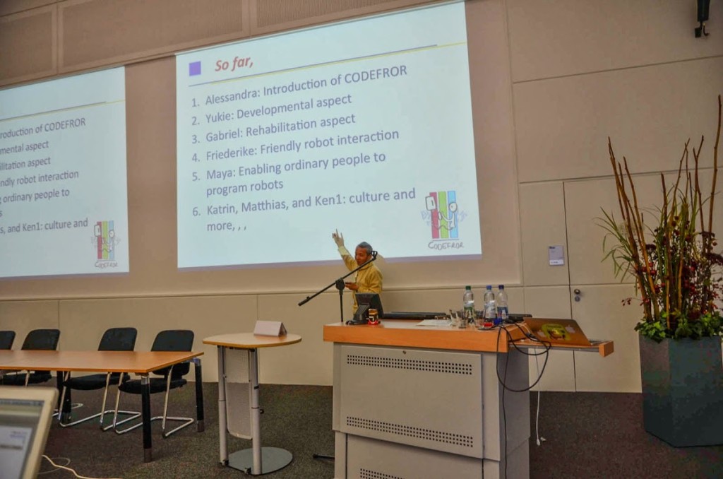 Prof. Asada summing up the topics of the kickoff